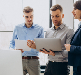 Group of business people working in office