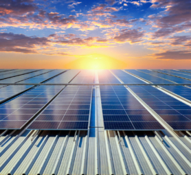 Solar panels on the roof. (Solar cell)
